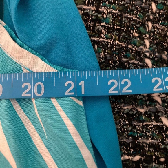 Tybee Island Clothing Dress Sz XL Blue White Leaf Handkerchief Shift Beach Cover - Picture 8 of 10